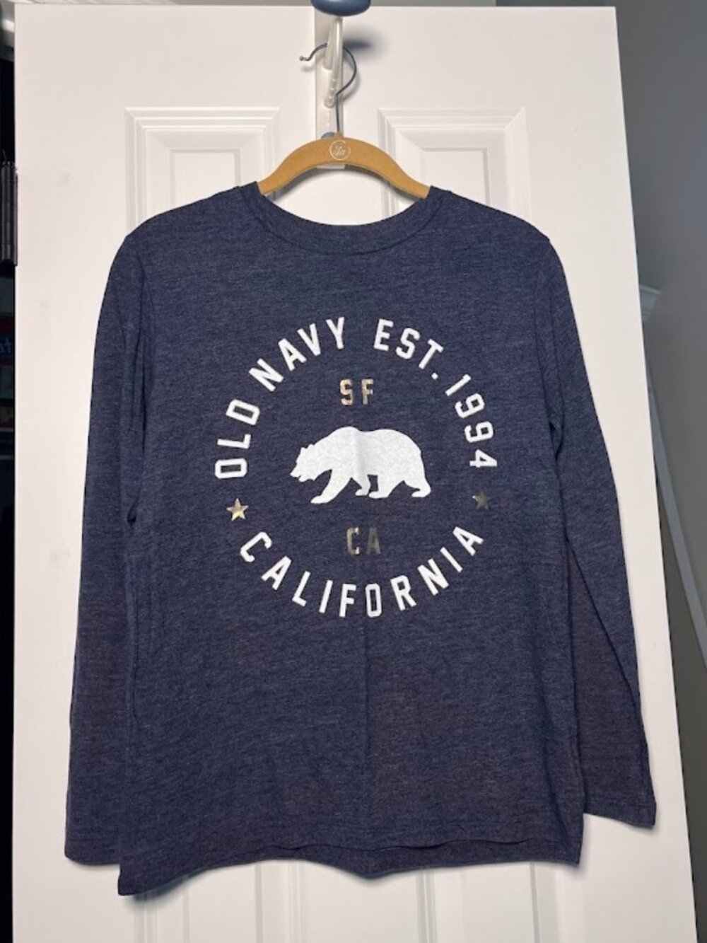 Old Navy Kids XL (14-16) Blue California Bear Long Sleeve Graphic Tee